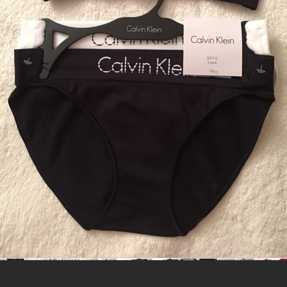 NWT Calvin Klein 2pk Panty,Wide Band Logo,BlkWhT S - Picture 4 of 4